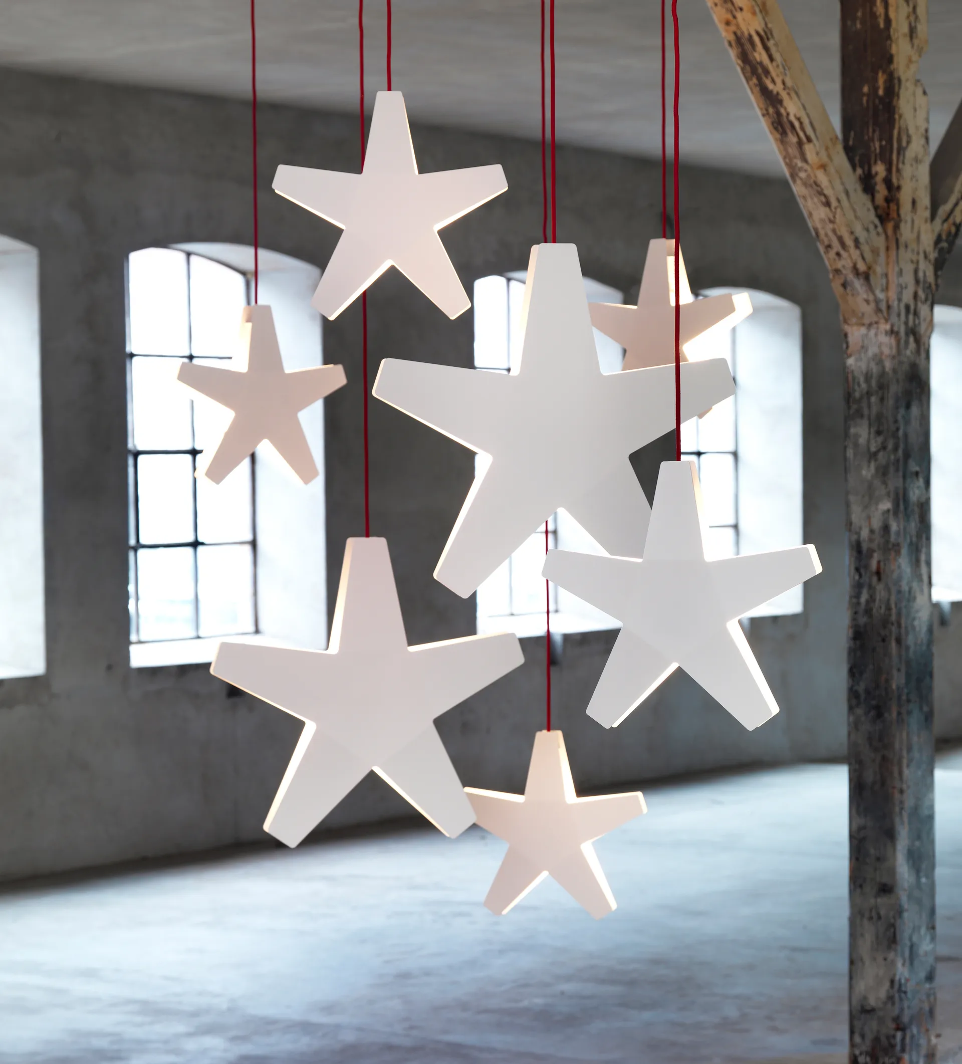 Advent Ster Adventster, Wit-rode snoer, 40 cm SMD Design