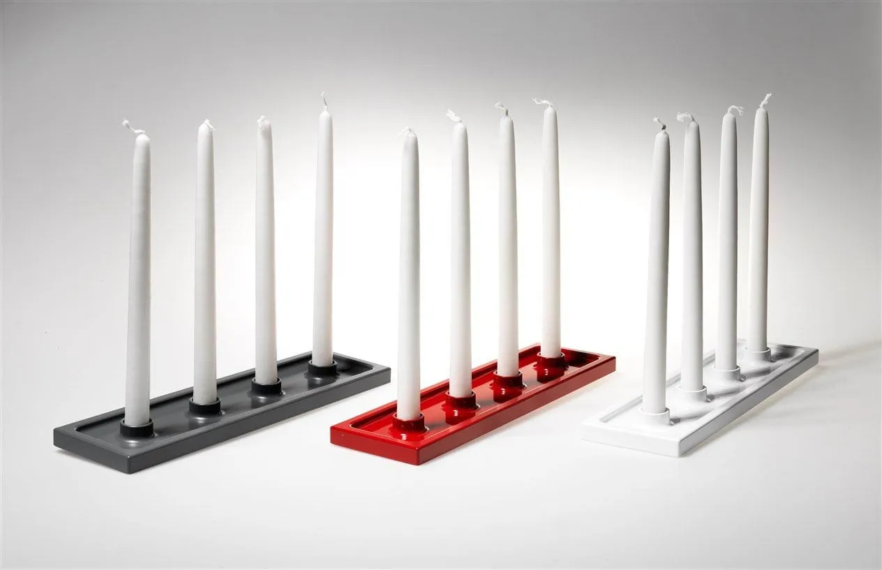 Crater adventskandelaar, Rood, 4 lichts SMD Design