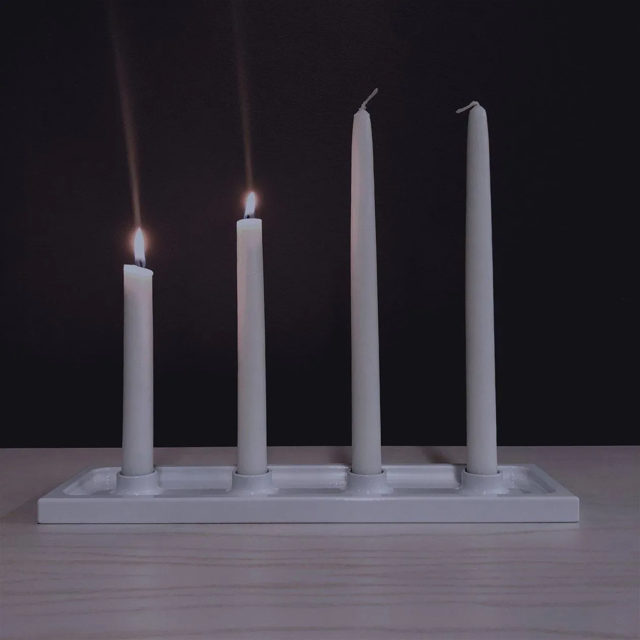 Crater adventskandelaar, Wit, 4 lichtjes SMD Design