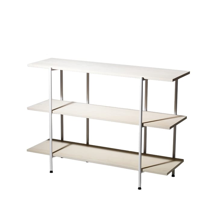Lilly bijzettafel - essenhout witgepigmenteerd, witgelakt stalen frame, 120 cm - SMD Design