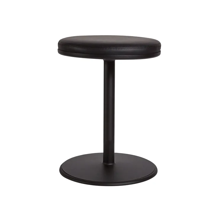 Orbit ronde kruk - Zwart, zwart leer, Ø36x54 cm - SMD Design