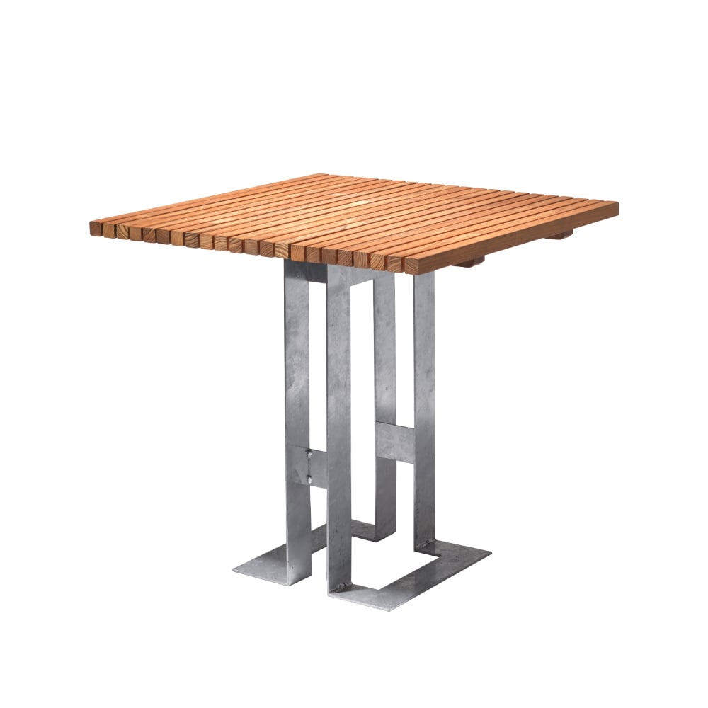 SMD Design Paus tafel eikenhout, gegalvaniseerd onderstel