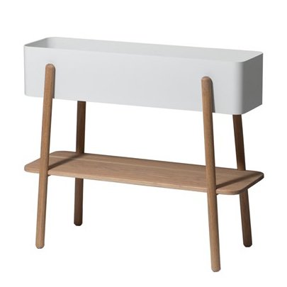 SMD Design Prunella plantenrek wit-eikenhout | Scandinavisch Interieur | Bloempotten | Wit