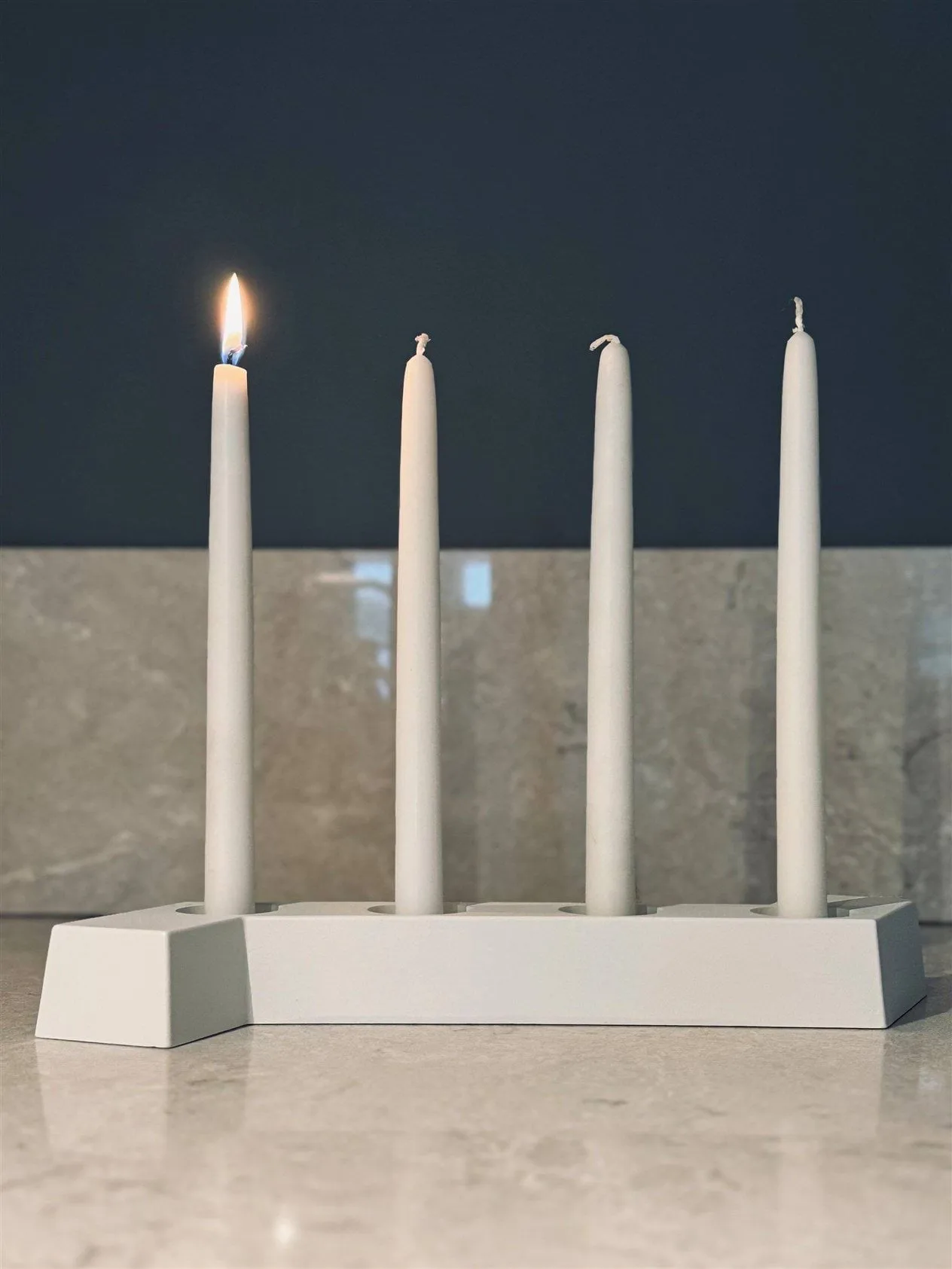 SMD adventskandelaar, Wit, 4 lichtjes SMD Design
