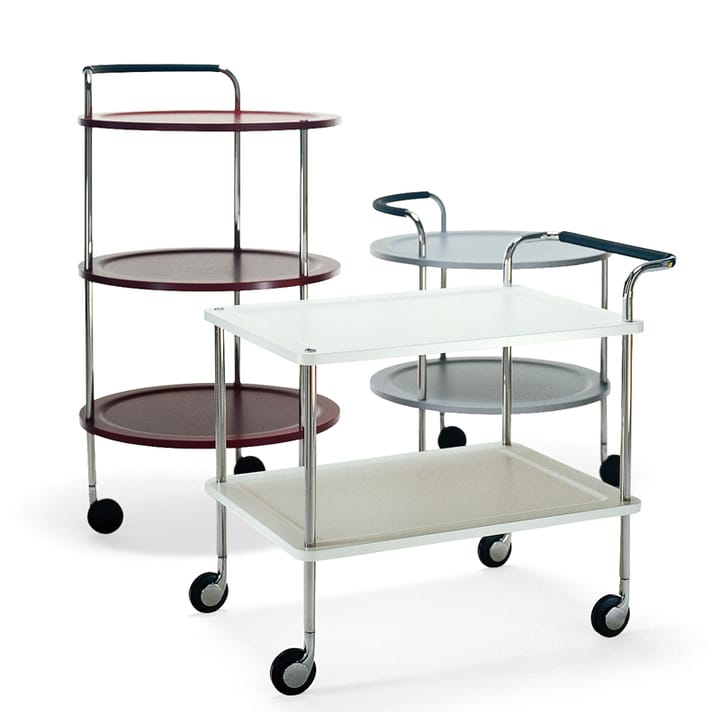 Trolley Round basic serveertrolley, wijnrood, verchroomd onderstel SMD Design