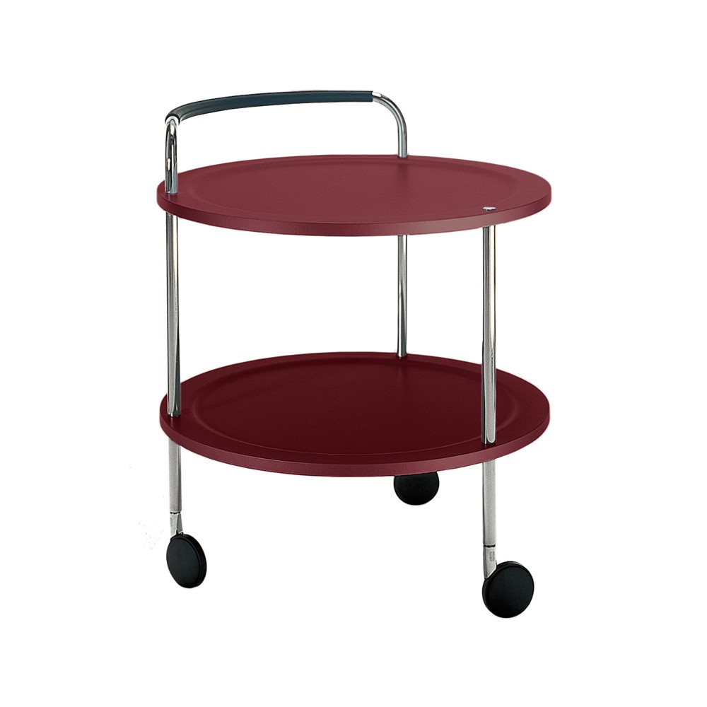 SMD Design Trolley Round basic serveertrolley wijnrood, verchroomd onderstel