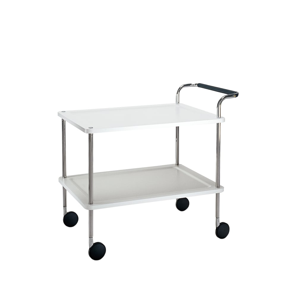 SMD Design Trolley Square serveertrolley wit, verchroomd onderstel