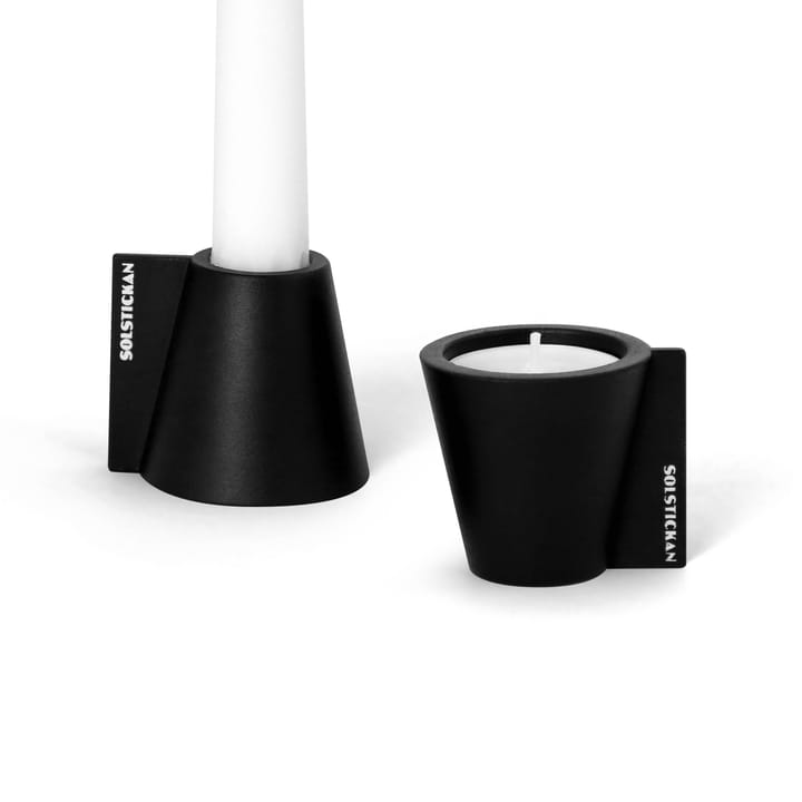 Flipp kaarsenhouder 5x6 cm, Zwart Solstickan Design