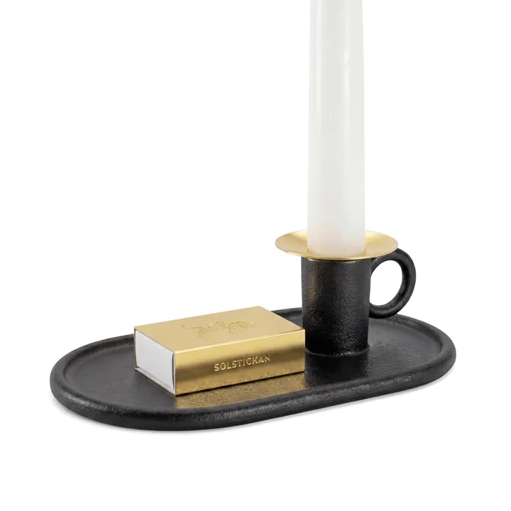 Kamerkandelaartje met luciferdoosje - Solstickan kandelaar inclusief luciferetui - Solstickan Design
