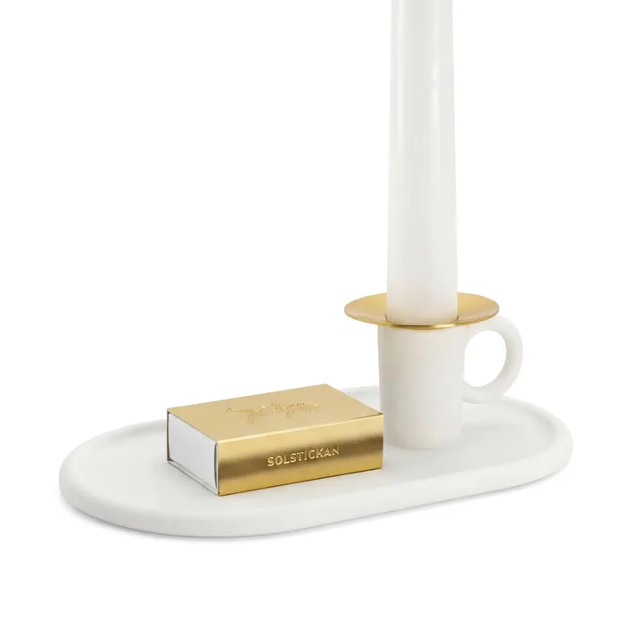 Kamerkandelaartje met luciferdoosje - Solstickan kandelaar inclusief luciferetui - Solstickan Design