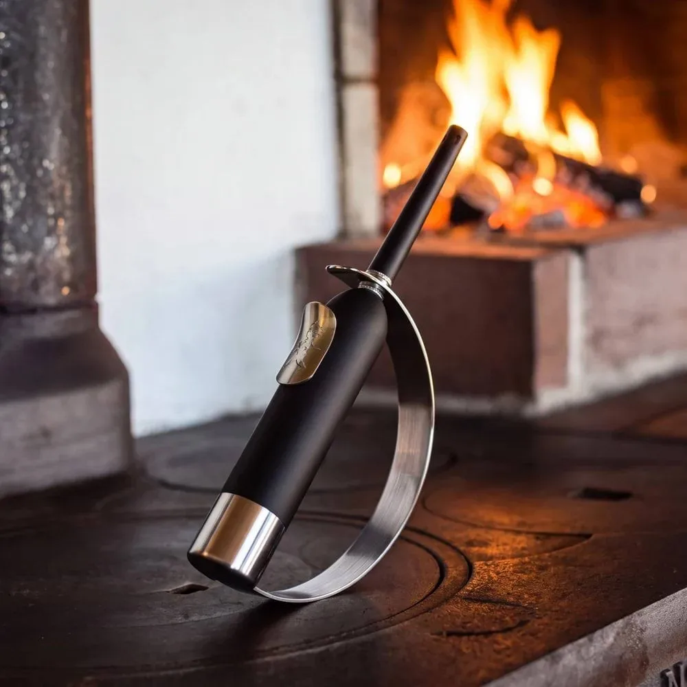 Solstickan aansteker met vuurstraal, Zwart-zilver Solstickan Design