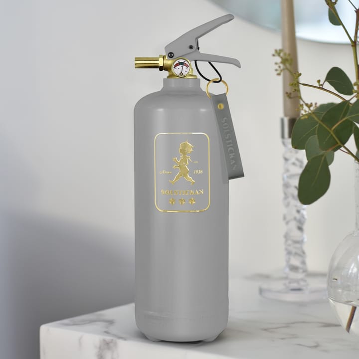 Solstickan brandblusser 2 kg, Design Edition grijs-goud Solstickan Design