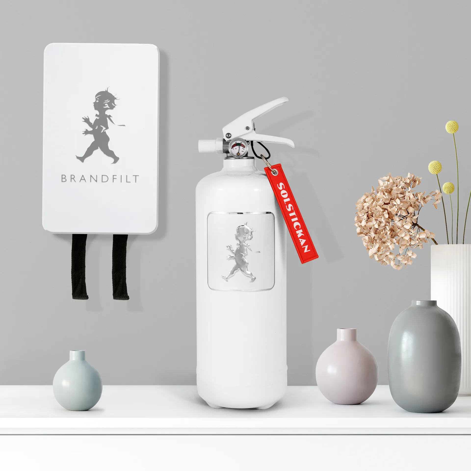 Solstickan brandblusser 2 kg, Wit-zilver Solstickan Design