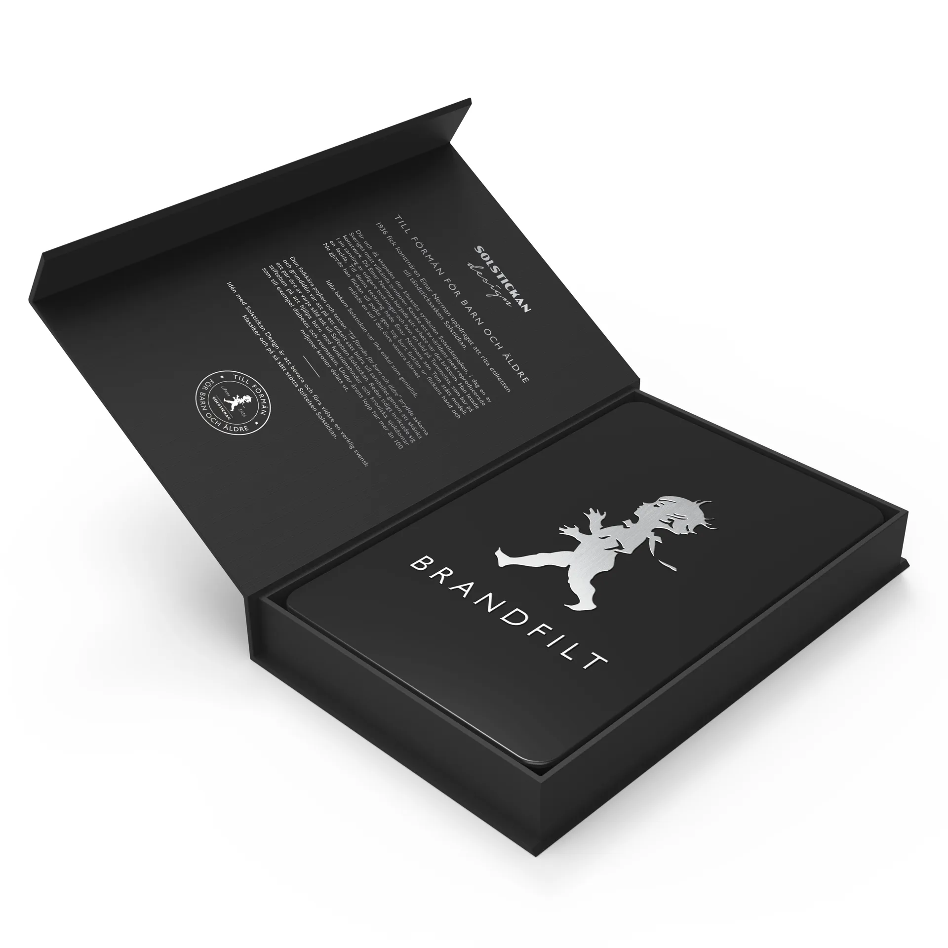 Solstickan branddeken 16x2,7x25 cm, Mat zwart Solstickan Design