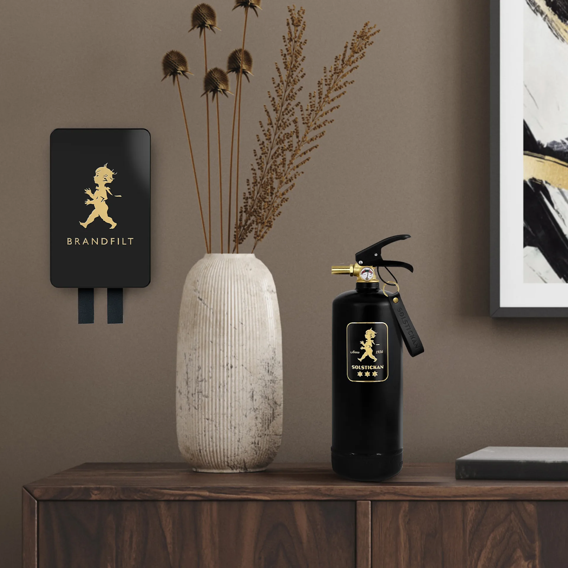 Solstickan branddeken 16x2,7x25 cm, Zwart-goud Solstickan Design