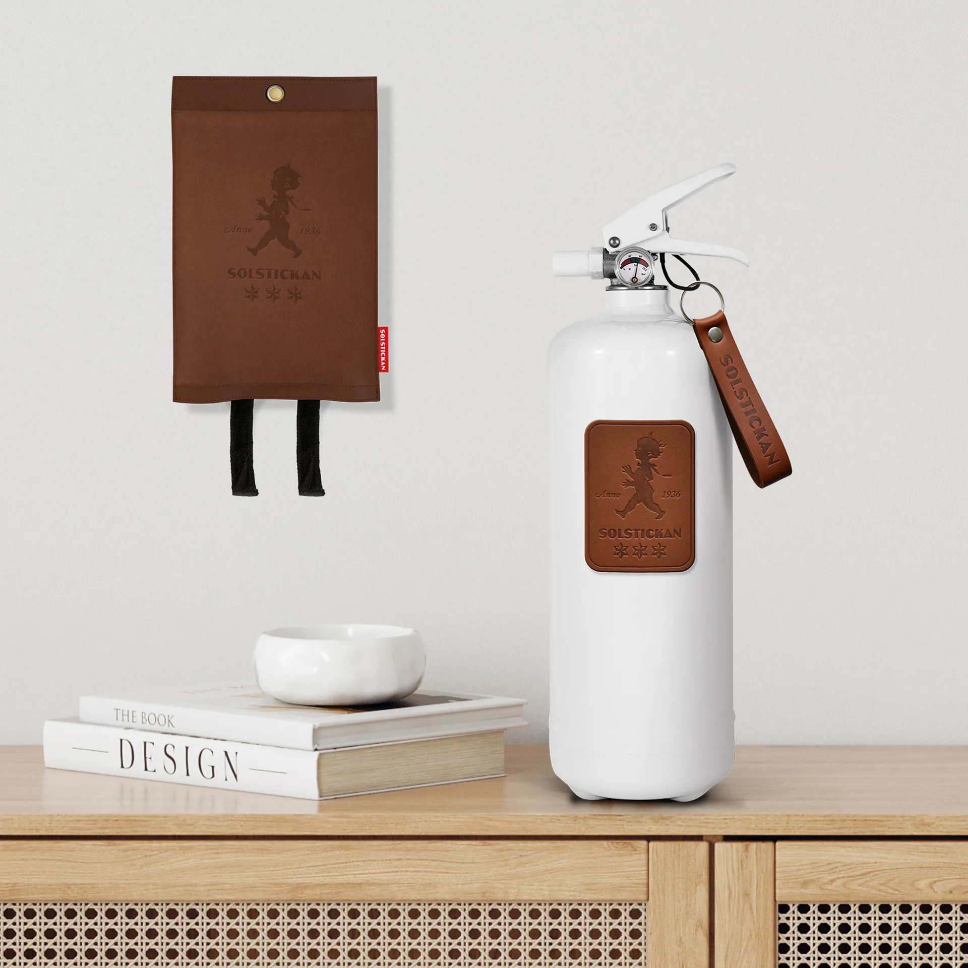 Solstickan branddeken leer 120x120 cm, Donker leer Solstickan Design