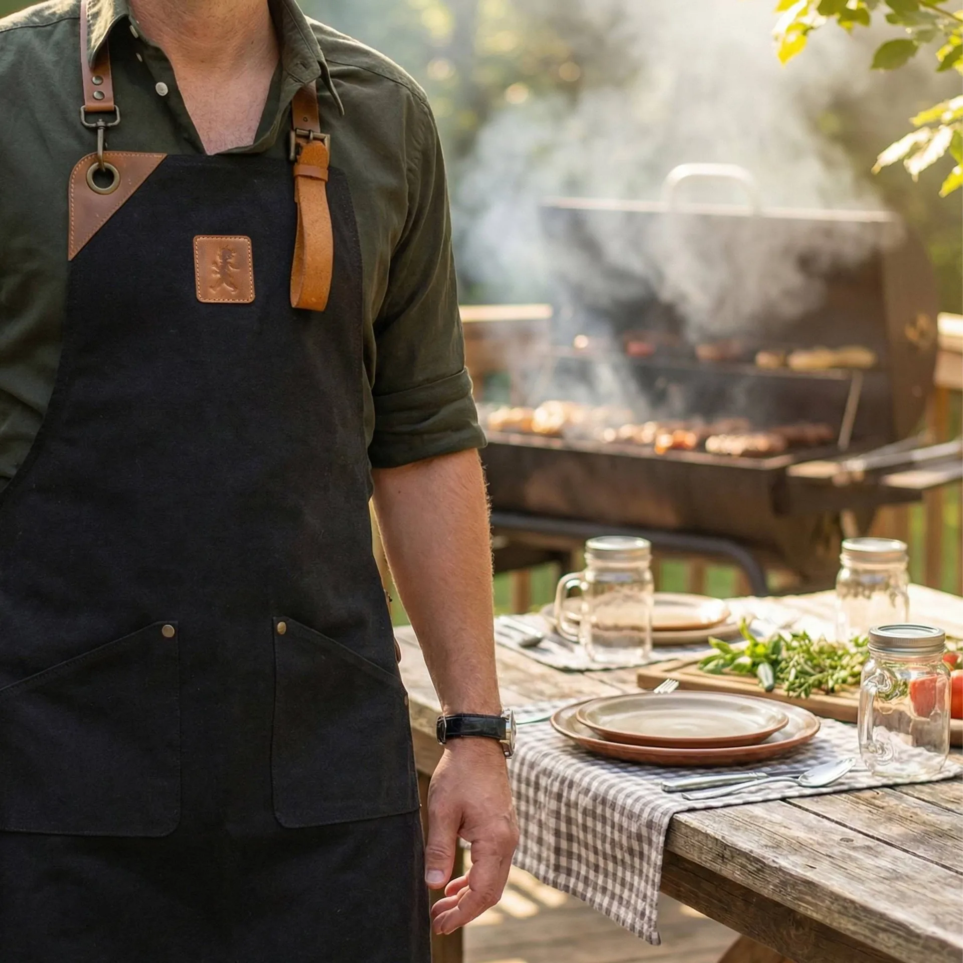Solstickan canvas schort, Zwart Solstickan Design