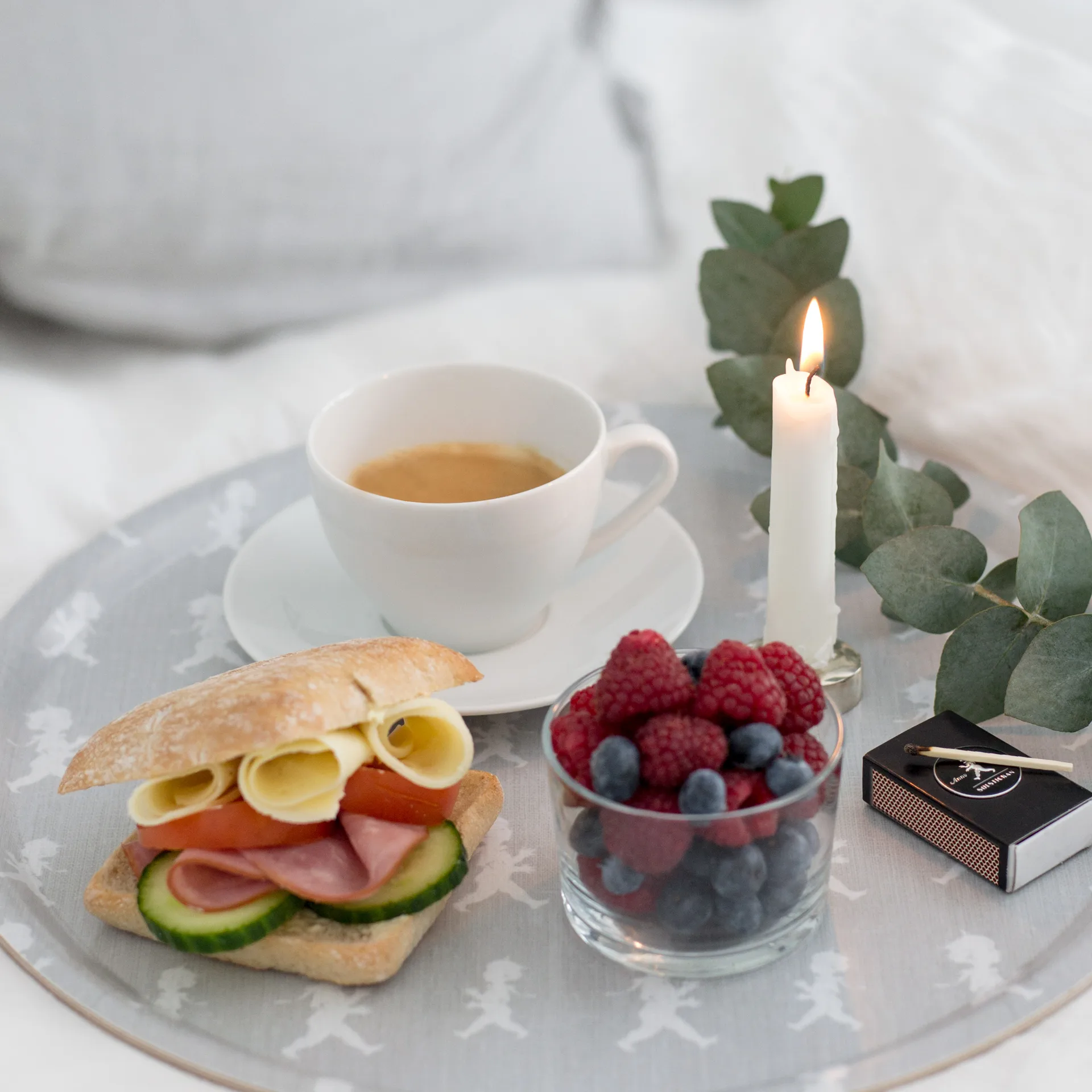 Solstickan dienblad Ø38 cm, Grijs Solstickan Design