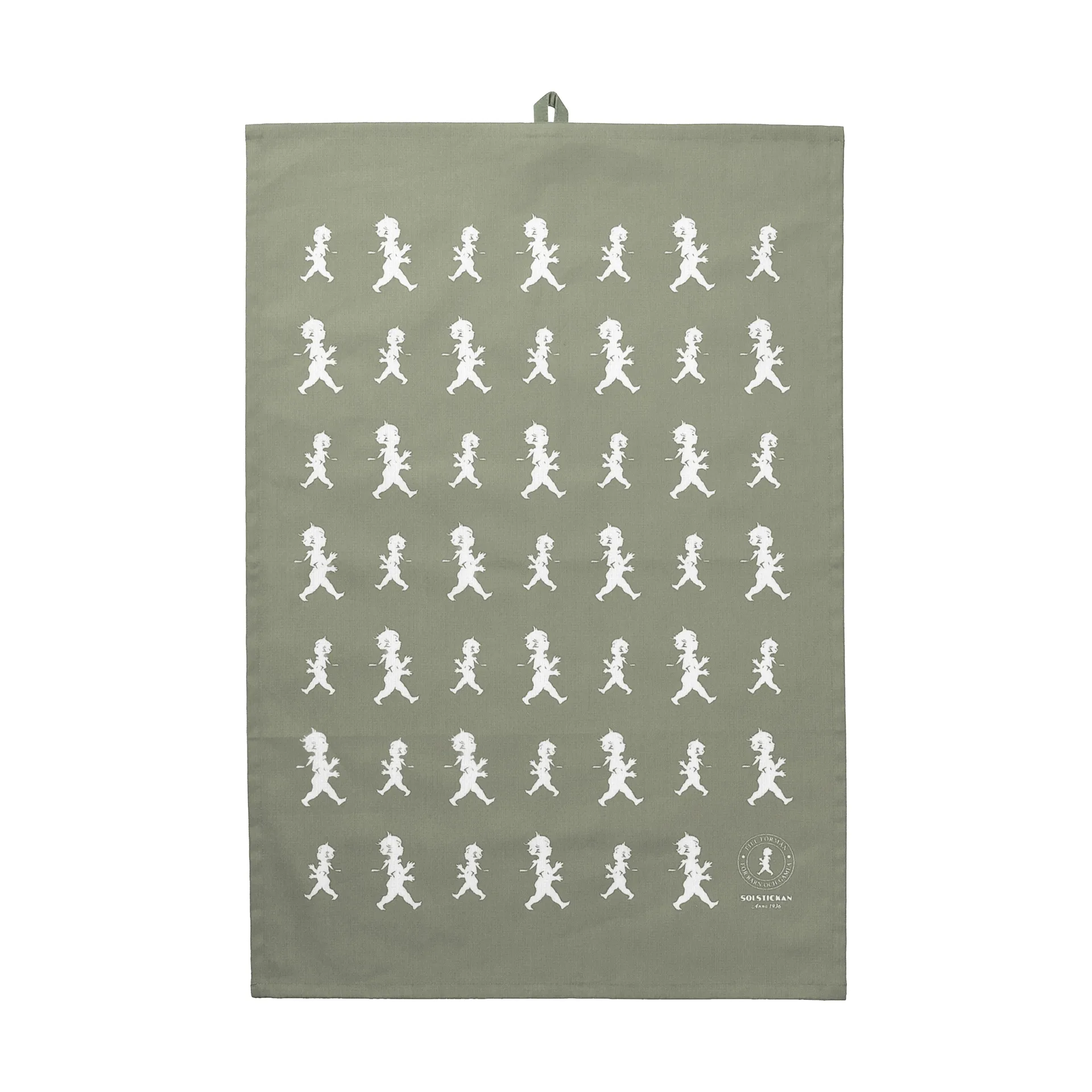 Solstickan keukenhanddoek 50x70 cm, Groen-wit Solstickan Design