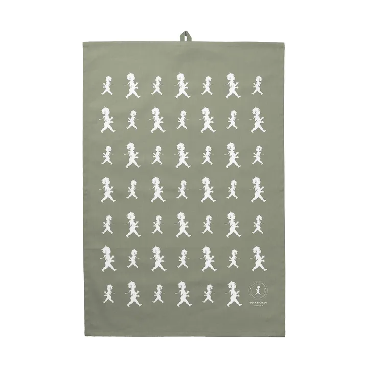 Solstickan keukenhanddoek 50x70 cm - Groen-wit - Solstickan Design