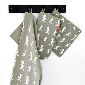 Solstickan keukenhanddoek 50x70 cm - Groen-wit - Solstickan Design