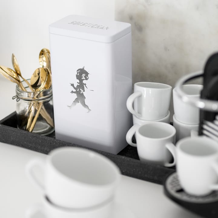 Solstickan koffieblik 20,5 cm, Hoogglanzend wit Solstickan Design