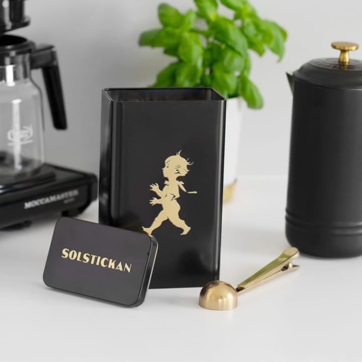 Solstickan koffieblik 20,5 cm, Matzwart-goud Solstickan Design