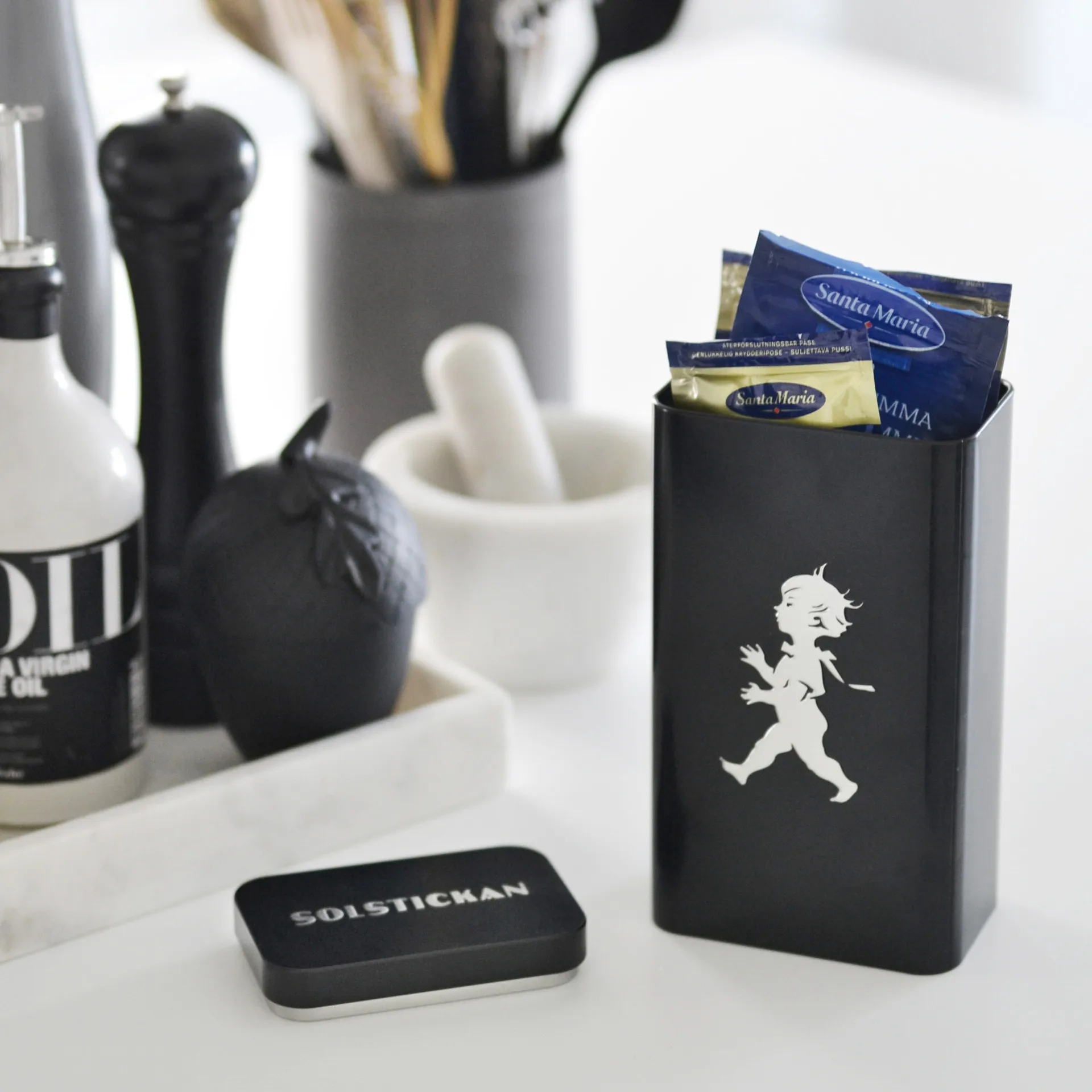 Solstickan koffieblik 20,5 cm, Matzwart Solstickan Design