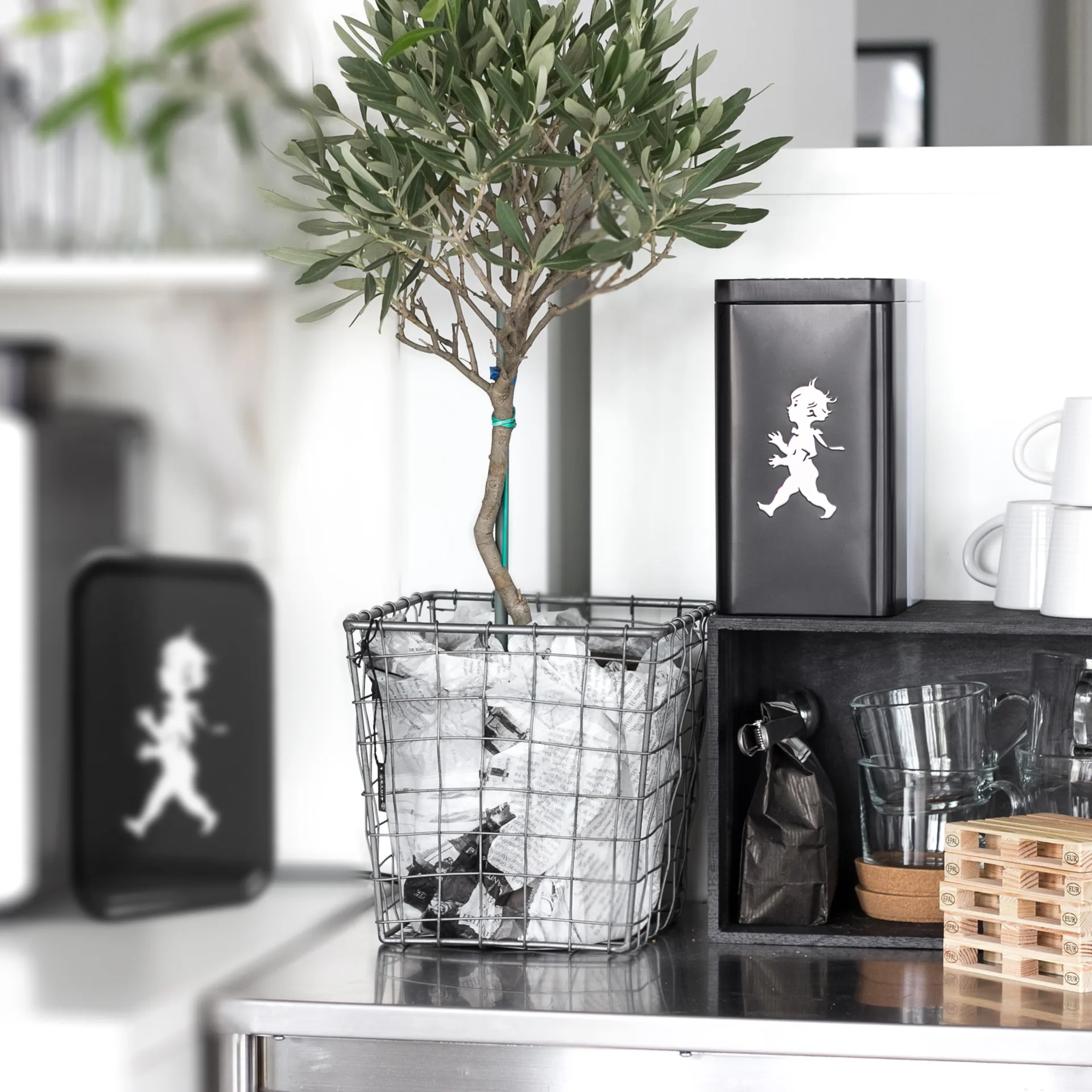 Solstickan koffieblik 20,5 cm, Matzwart Solstickan Design