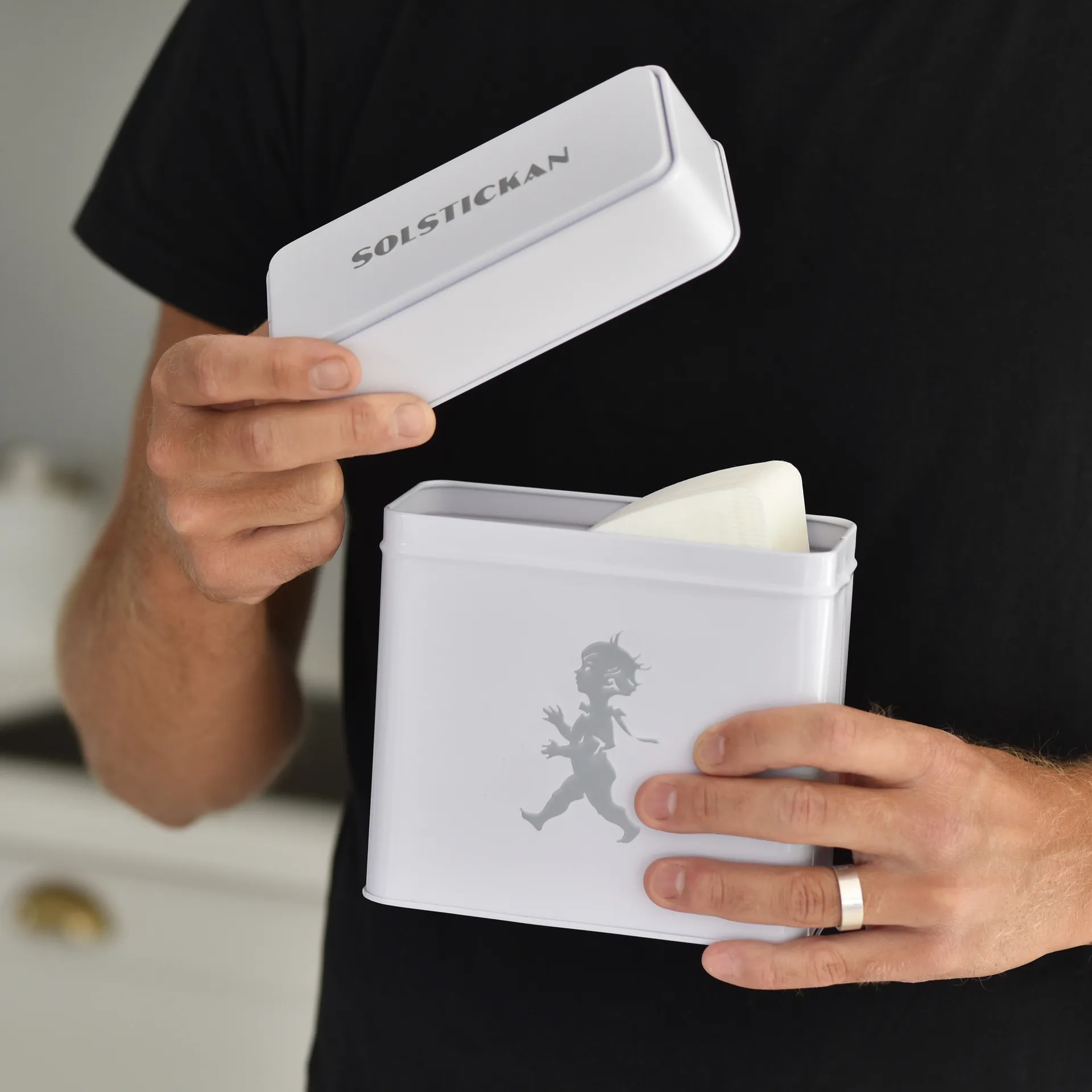 Solstickan koffiefilterblik 15,4x17 cm, Wit Solstickan Design