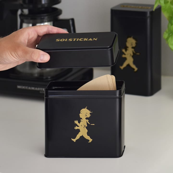 Solstickan koffiefilterblik 15,4x17 cm, Zwart-goud Solstickan Design