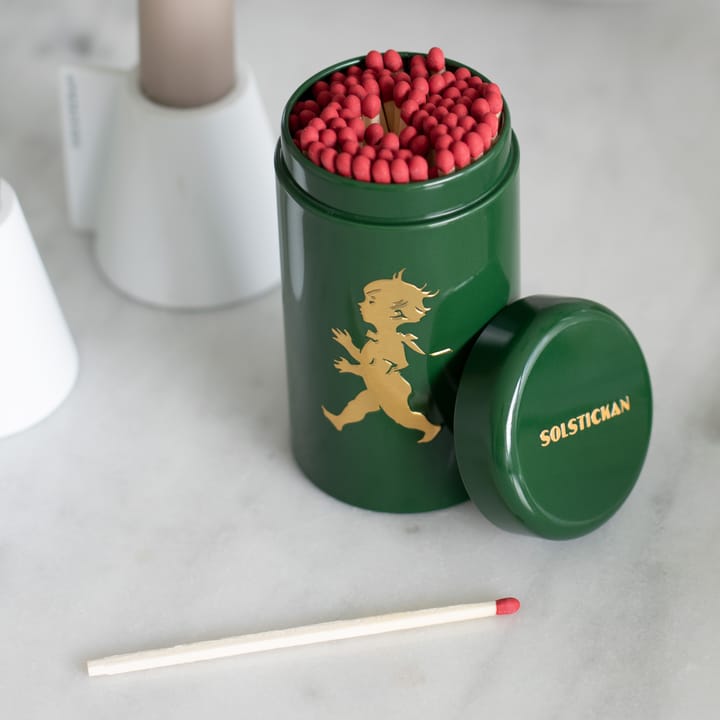 Solstickan lucifers 100-pack, Groen-goud Solstickan Design