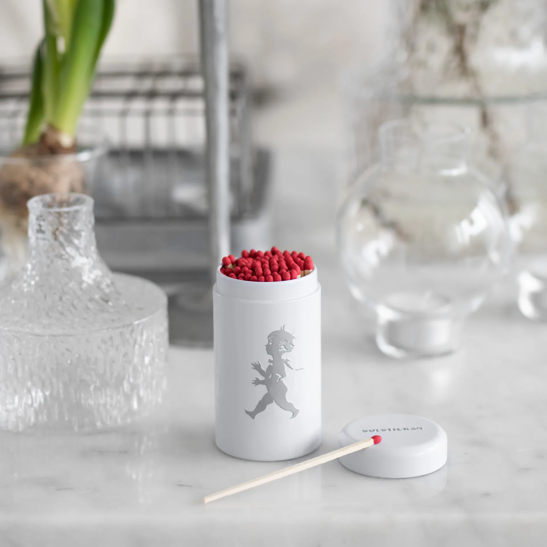 Solstickan lucifers 100-pack, Wit Solstickan Design