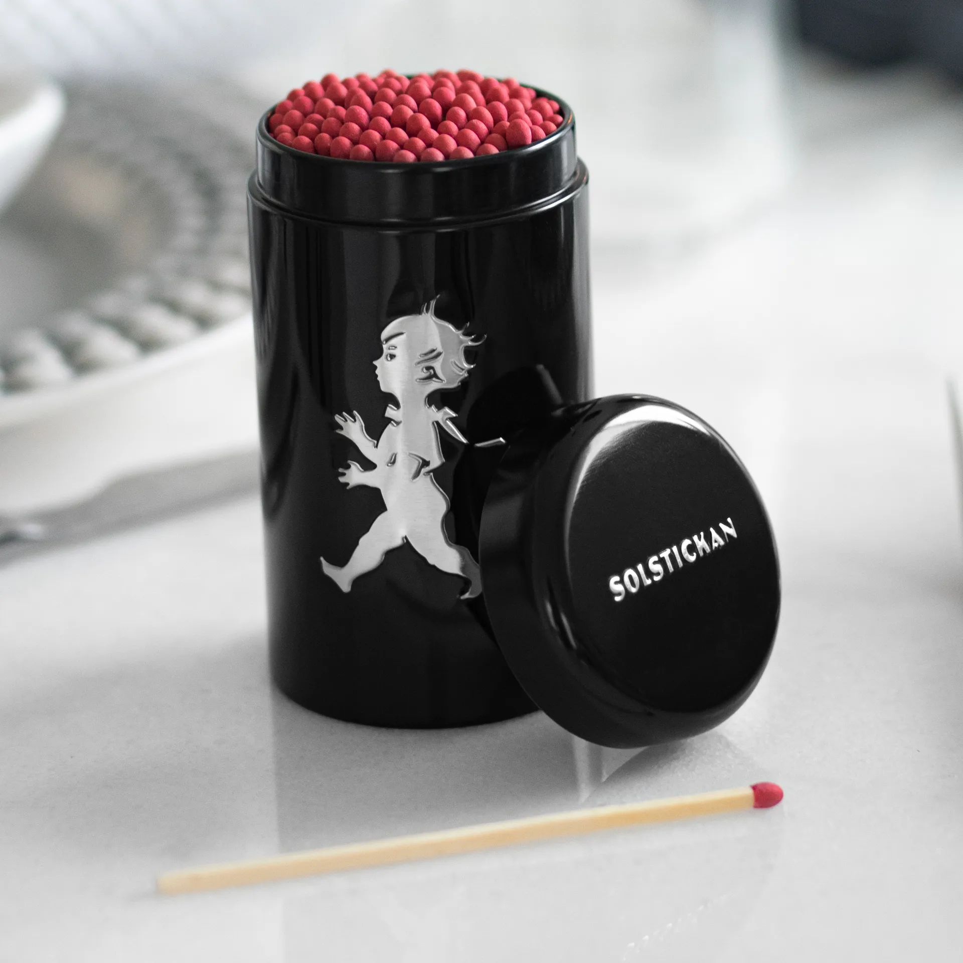 Solstickan lucifers 100-pack, Zwart Solstickan Design