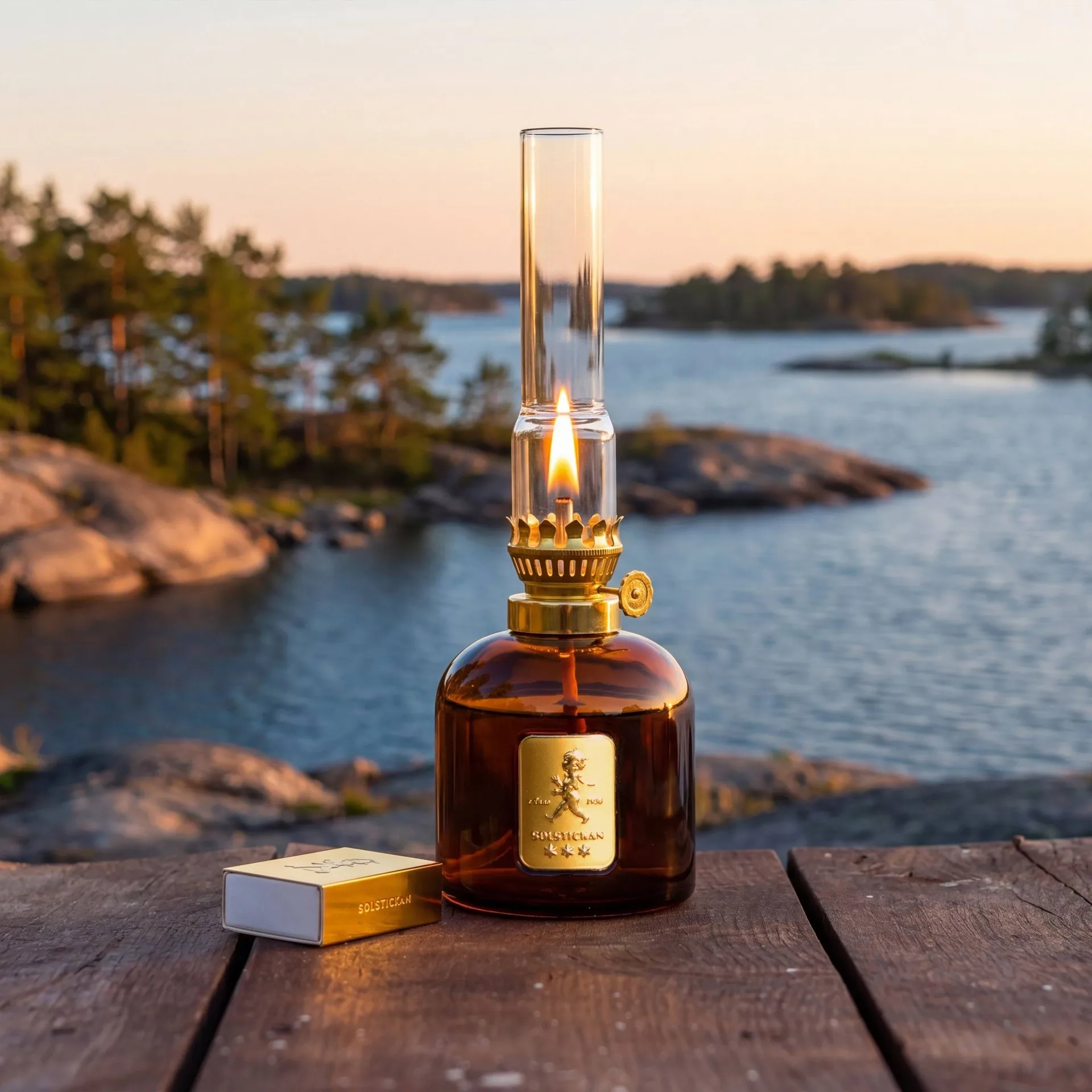 Solstickan paraffine-lamp, Bruin, Ø8x24 cm Solstickan Design