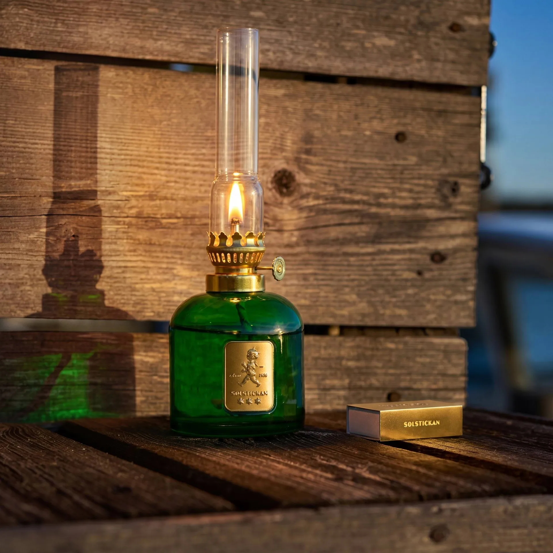 Solstickan paraffine-lamp, Groen, Ø8x24 cm Solstickan Design
