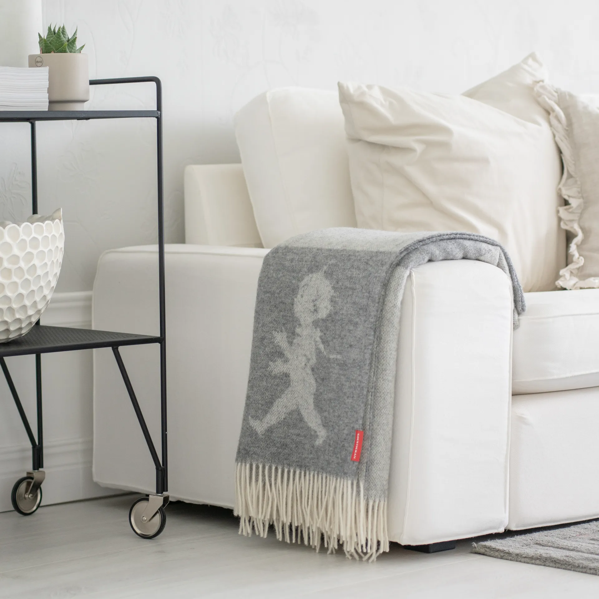 Solstickan plaid merinowol 130x170 cm, Lichtgrijs Solstickan Design