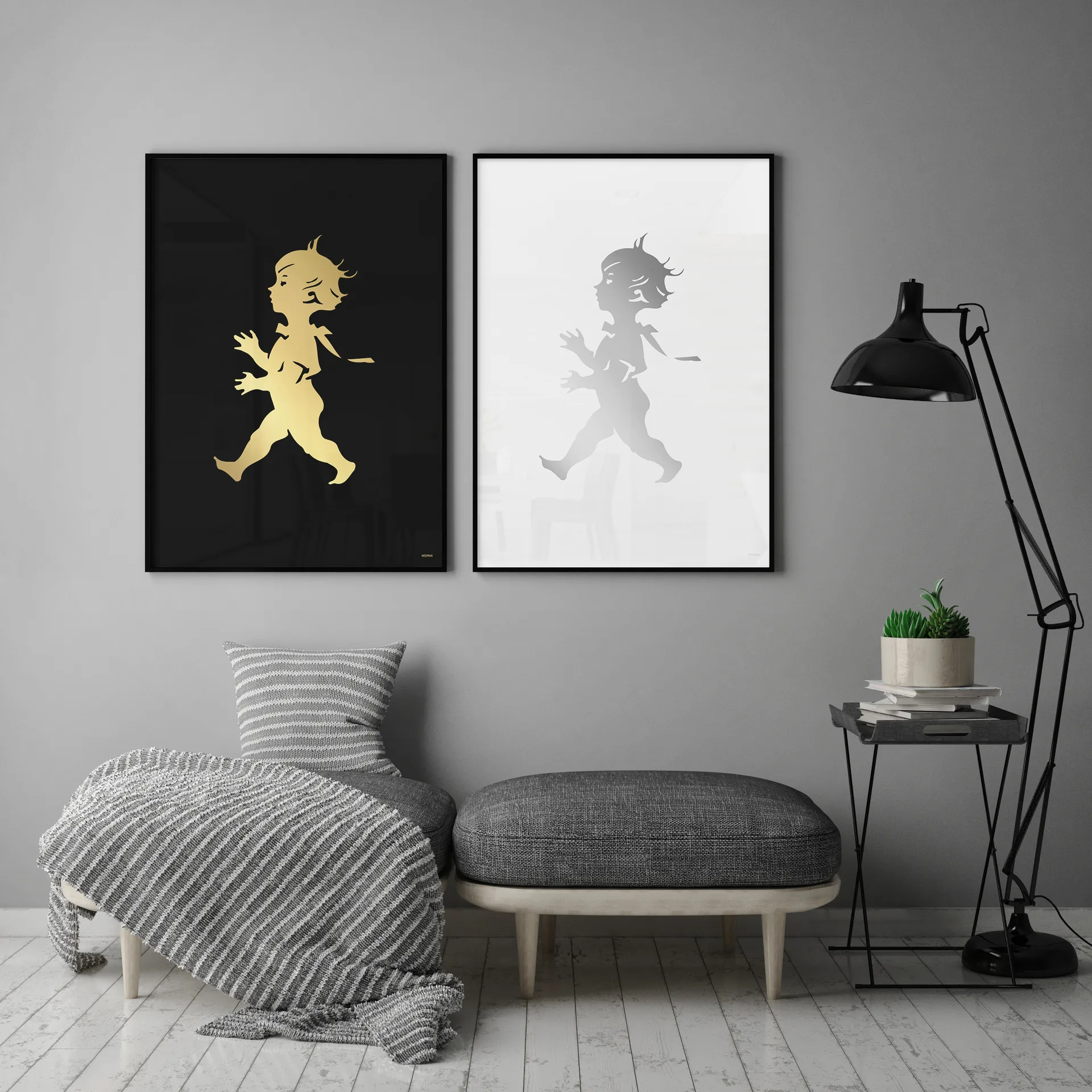 Solstickan poster 50x70 cm, Goud-zwart Solstickan Design