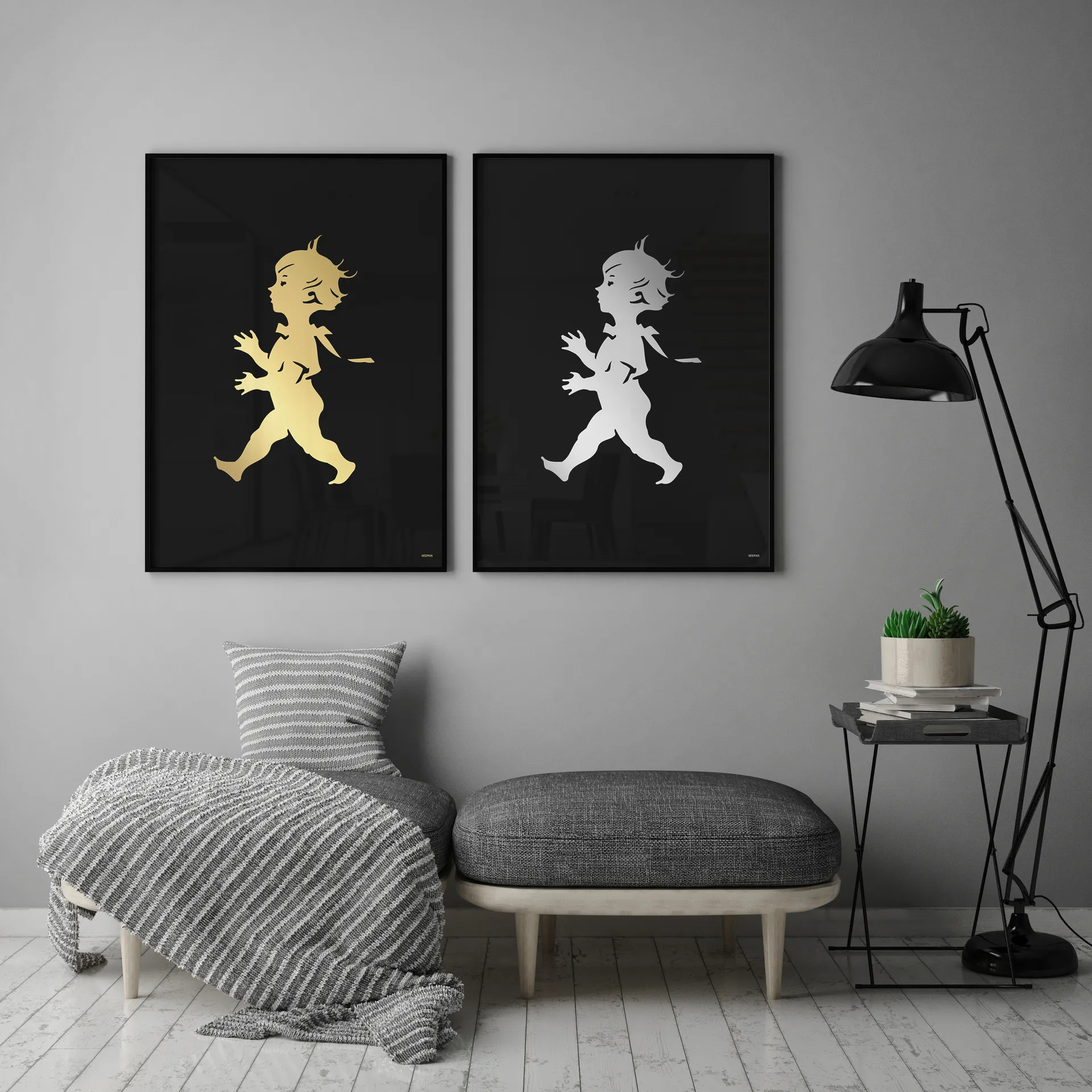 Solstickan poster 50x70 cm, Goud-zwart Solstickan Design