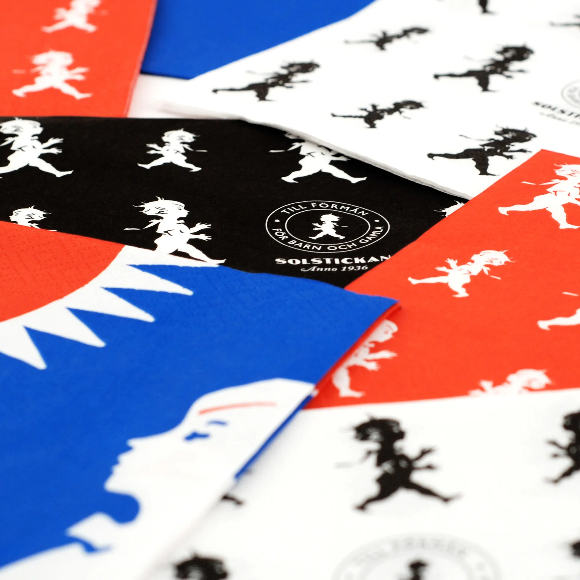 Solstickan servet 33x33 cm 20-pack, Zwart Solstickan Design