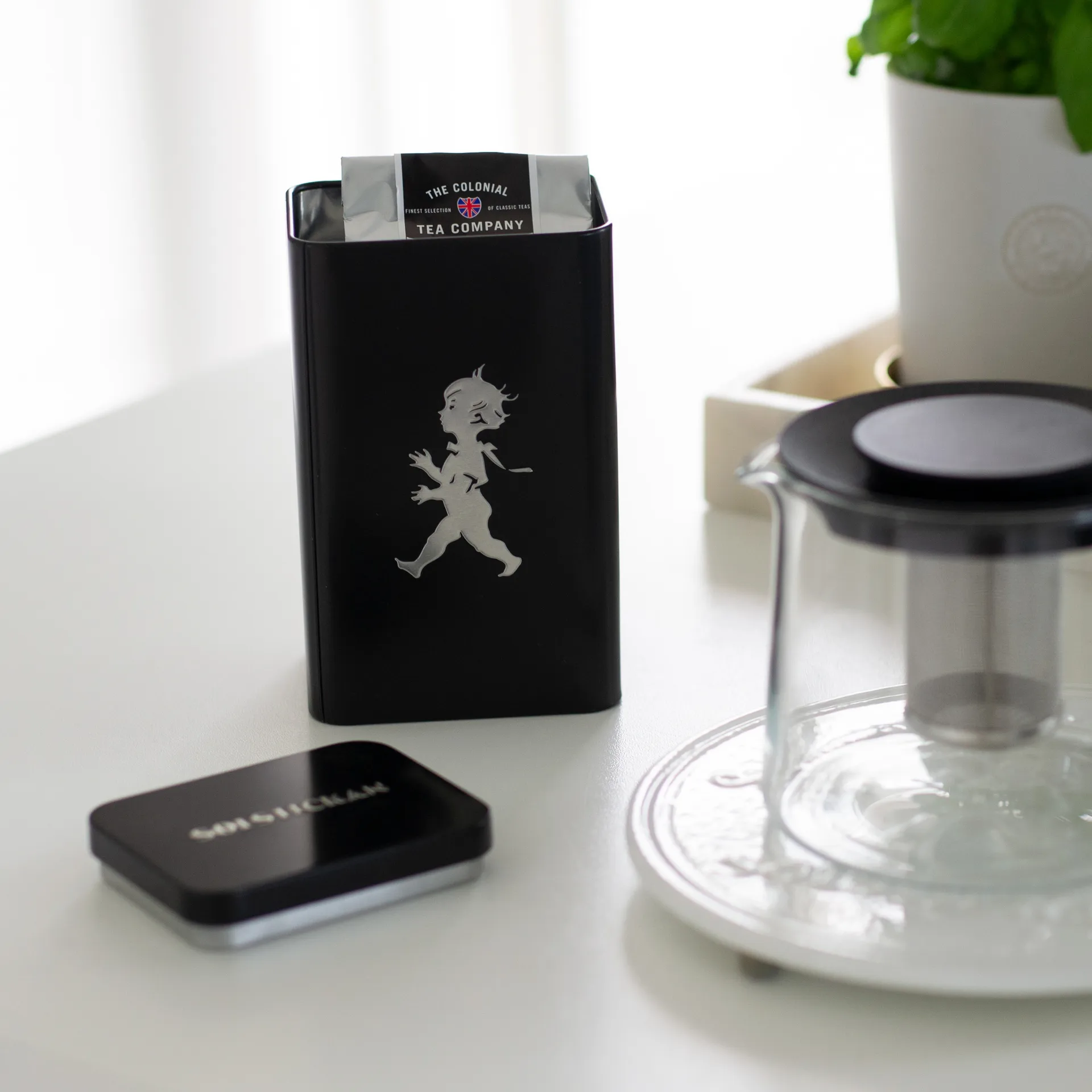 Solstickan theeblik 15,2 cm, Matzwart Solstickan Design