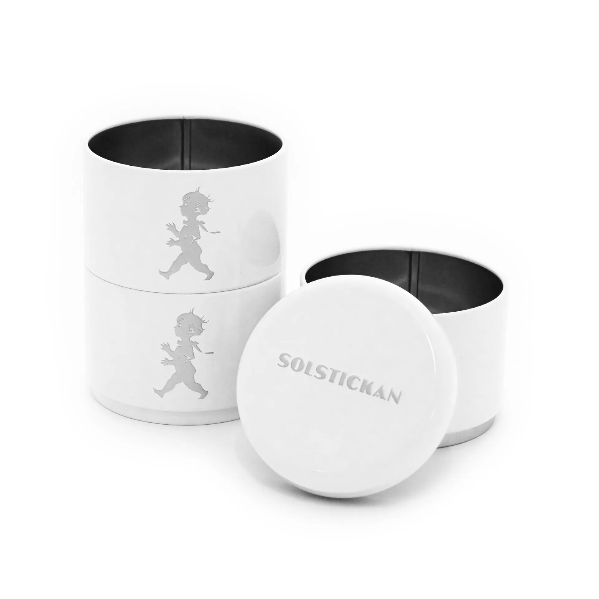 Solstickan voorraadpot driedelig Ø8,5 cm, Wit Solstickan Design
