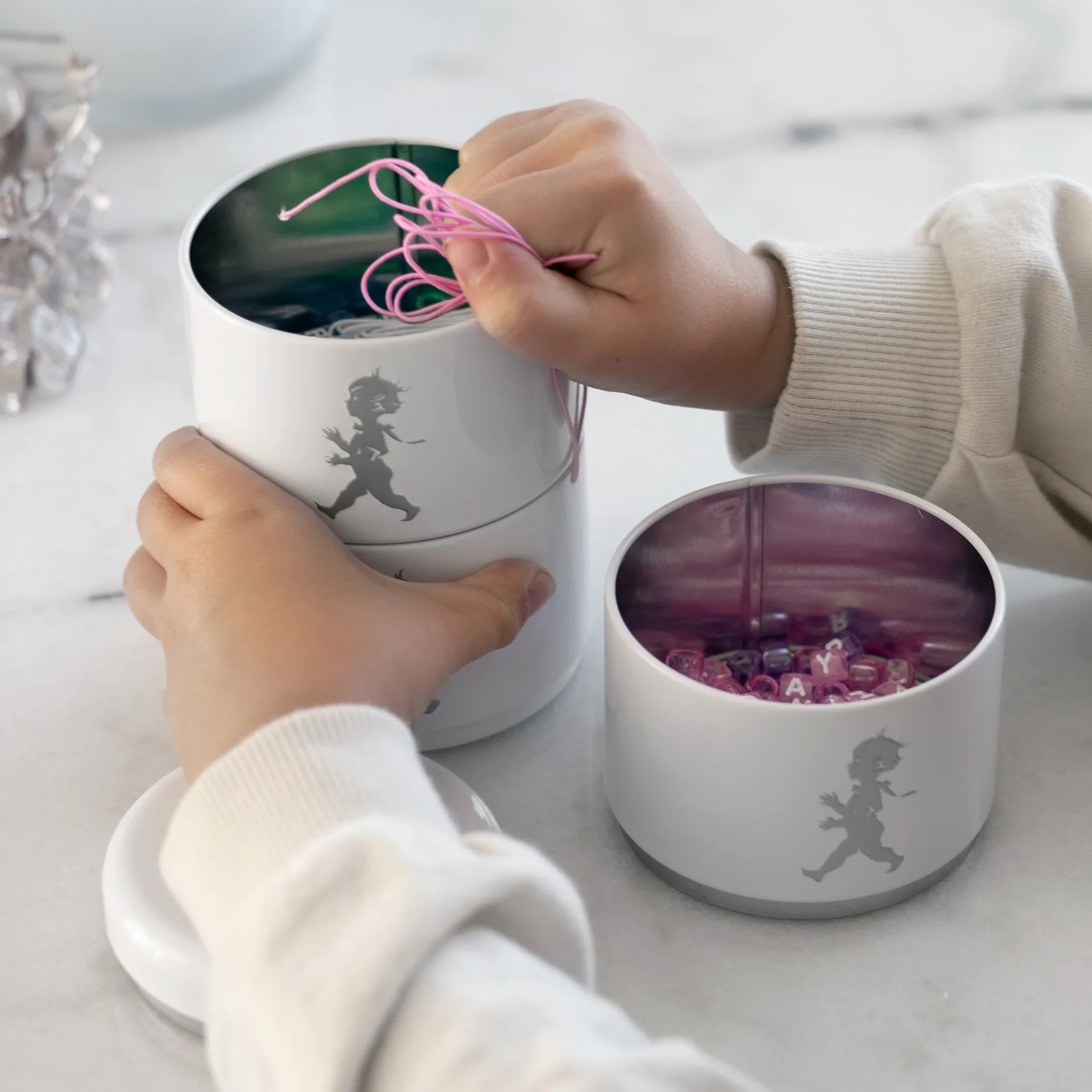 Solstickan voorraadpot driedelig Ø8,5 cm, Wit Solstickan Design