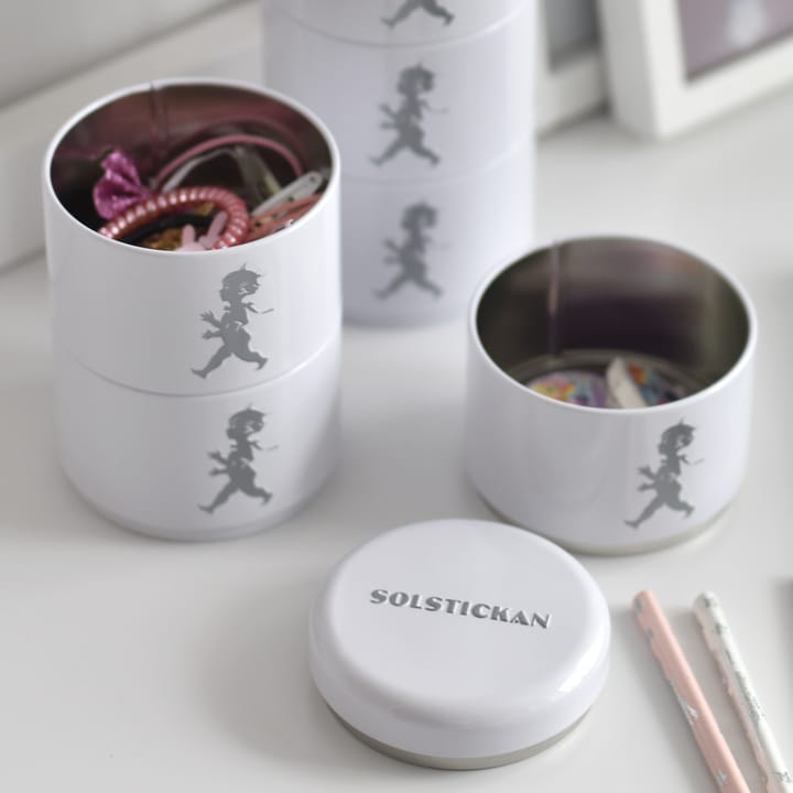 Solstickan voorraadpot driedelig Ø8,5 cm, Wit Solstickan Design