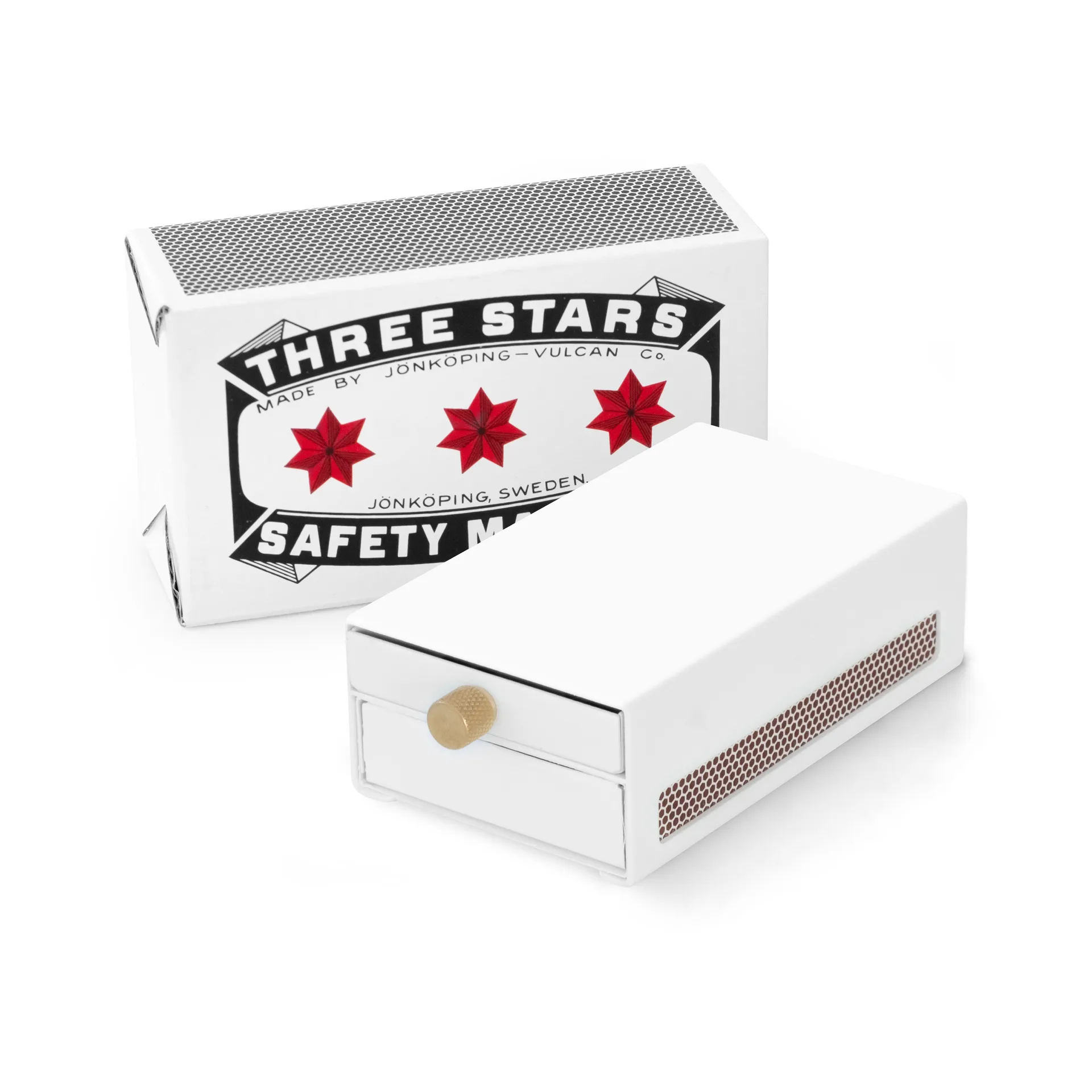 Three Stars luciferdoosje groot, Wit Solstickan Design