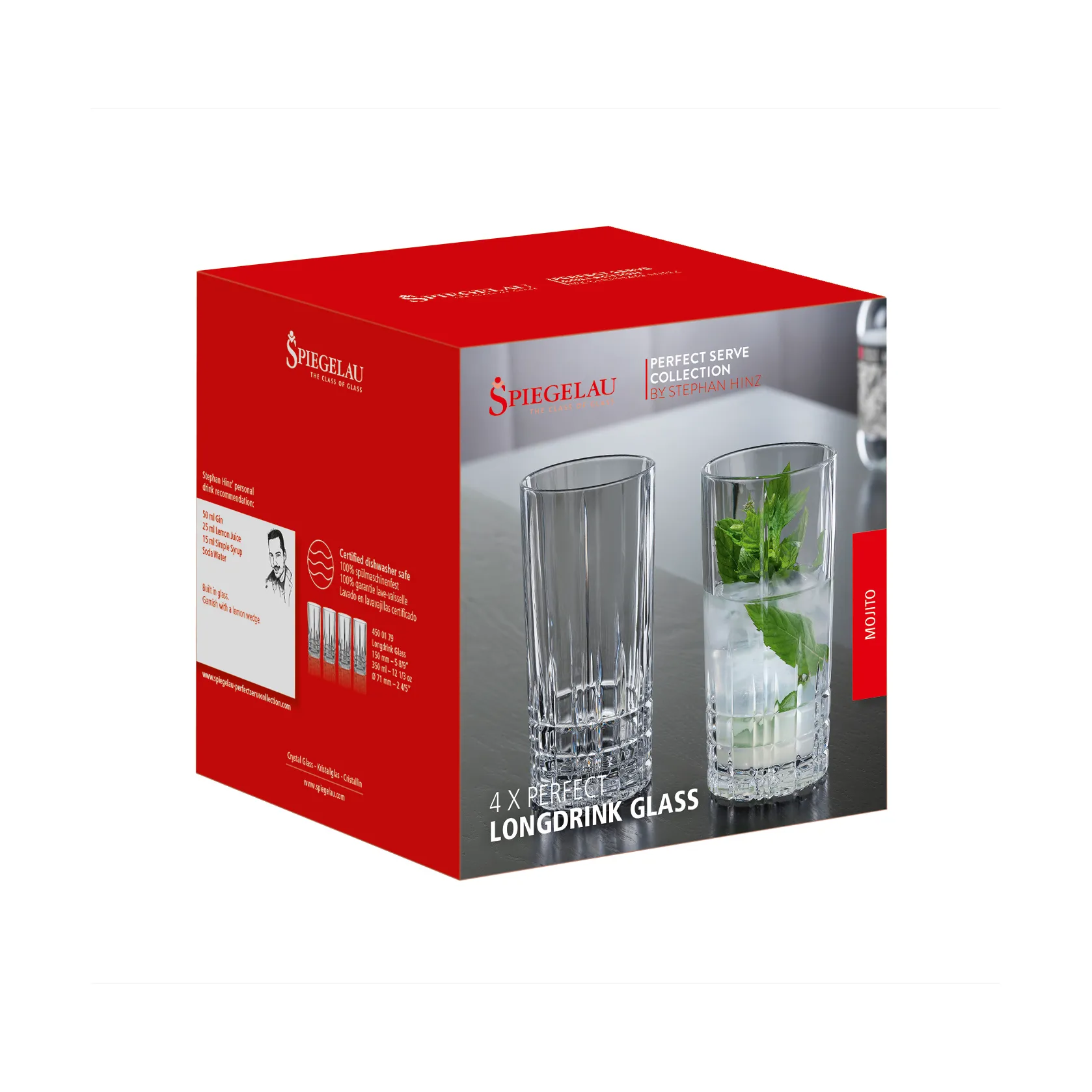 Perfect Serve longdrinkglas 35 cl, 4 stuks, transparant Spiegelau