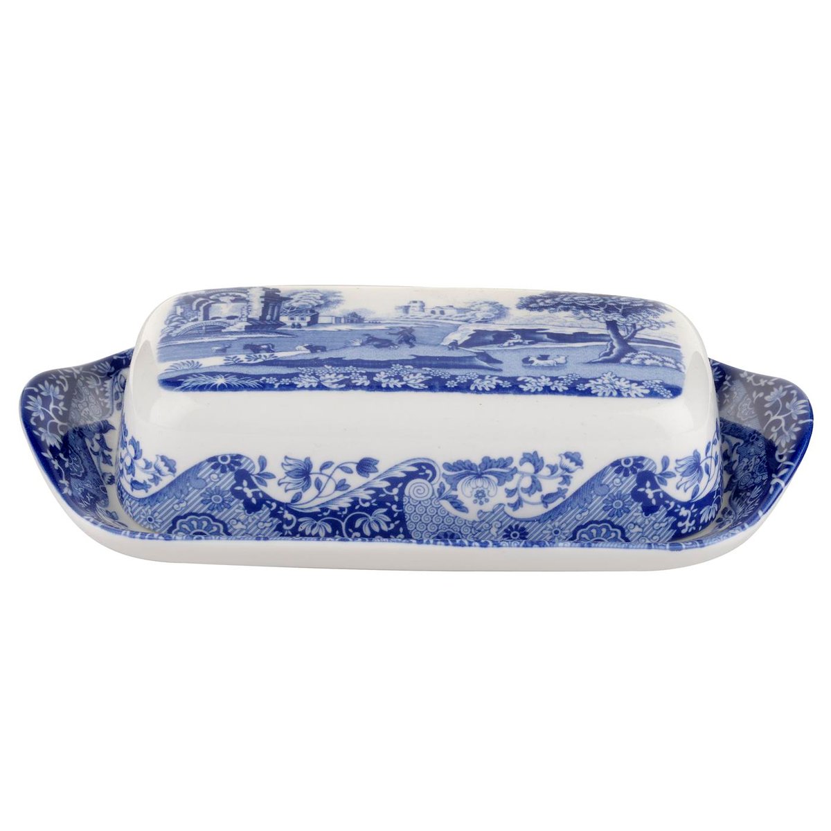 Spode Blue Italian botervloot 20 x 10 cm | Scandinavisch Interieur | Serveerschalen | Blauw