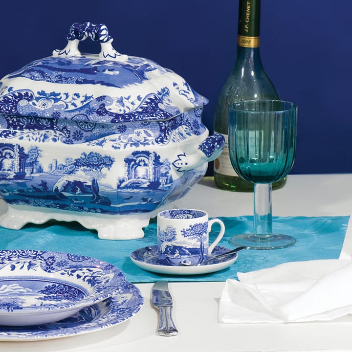 Blue Italian koffiekopje met schotel, 9 cl Spode