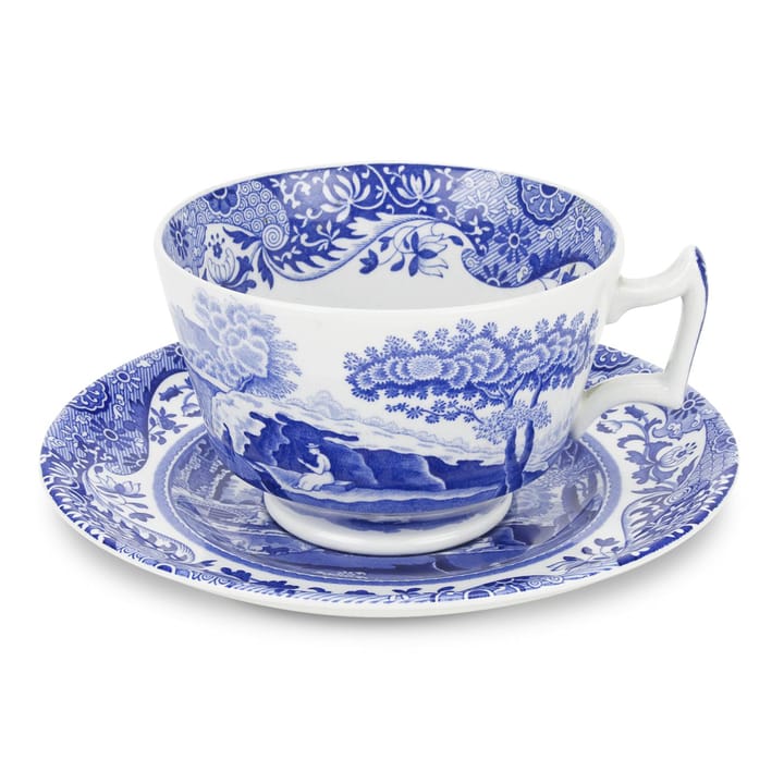 Blue Italian ontbijtkopje met schotel - 28 cl - Spode