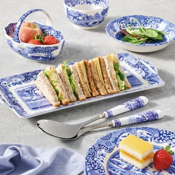 Blue Italian saladebestek 2-delig - Keramiek-roestvij staal - Spode